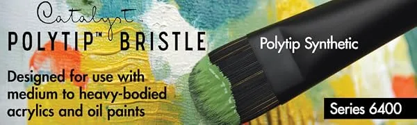 Princeton Catalyst Polytip, Brushes for Acrylic & Oil, Series 6400 Long Handle, Filbert, Size 4 Size 4 Filbert Filbert - product information 1