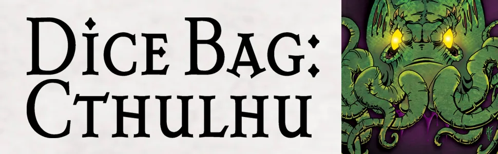 Deluxe Dice Bag: Cthulhu | Large Drawstring Bag 6 x 9 | Printed Fabric | Holds over 100 Dice | Includes One Custom Die | RPG | Roleplaying Game Bag | Tabletop Adventure | From Steve Jackson Games - Cthulhu Dice Bag, Steve Jackson Games, game night, RPG