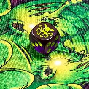Deluxe Dice Bag: Cthulhu | Large Drawstring Bag 6 x 9 | Printed Fabric | Holds over 100 Dice | Includes One Custom Die | RPG | Roleplaying Game Bag | Tabletop Adventure | From Steve Jackson Games - Cthulhu dice bag, Steve Jackson Games, RPG
