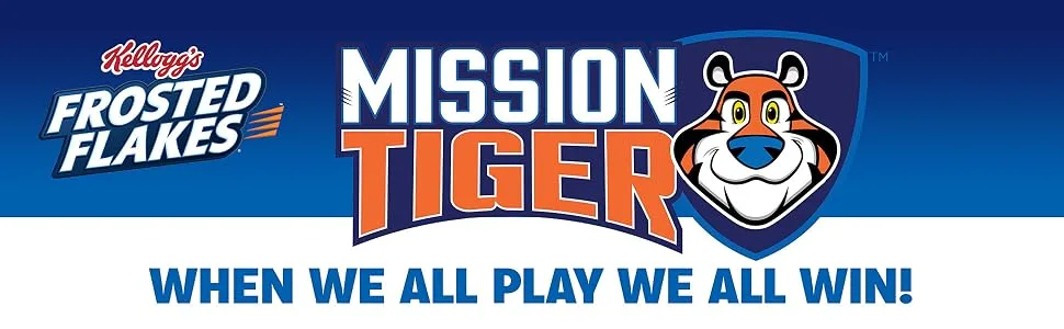 Kellogg's Frosted Flakes Cold Breakfast Cereal, 8 Vitamins And Minerals, Kids Snacks, Chocolate, 13.7oz Box (1 Box) - Support Kelloggs Frosted Flakes Mission Tiger