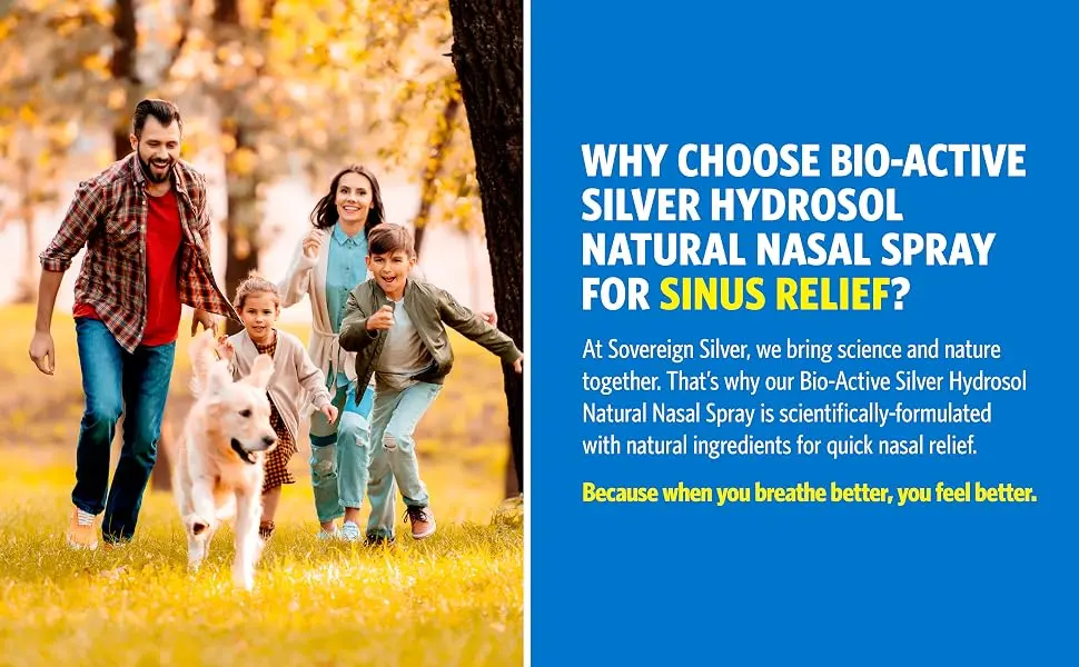 Sovereign Silver Bio-Active Silver Hydrosol for Immune Support - 10 ppm, 1 oz - Nasal Spray - breathe better