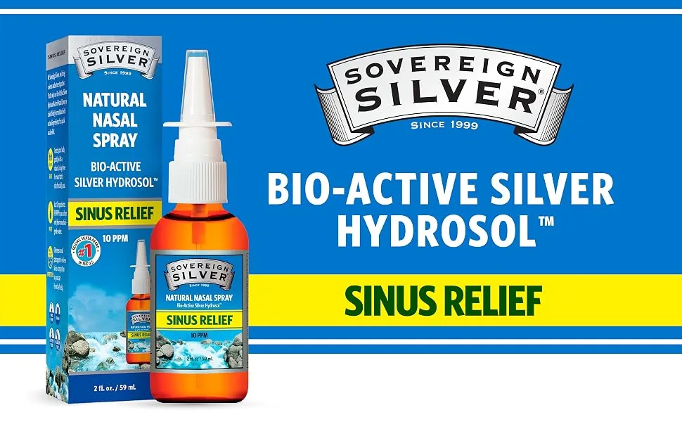 Sovereign Silver Bio-Active Silver Hydrosol for Immune Support - 10 ppm, 1 oz - Nasal Spray - sinus relief