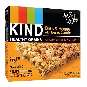 KIND Healthy Grains Bars, Oats & Honey with Toasted Coconut, Non GMO, Gluten Free, 1.2 oz, 5 Count - product information 2