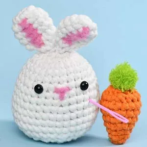 Crochet Kits for Beginners - All-in-One Stuffed Animal Knitting Sets - Step-by-Step Video Tutorials DIY, Rabbit&Carrot Crochet Kits - product information 4