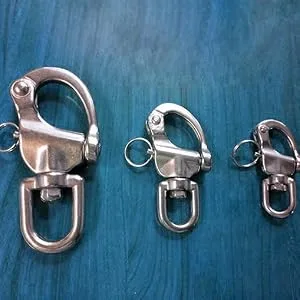 Mxeol Swivel Eye Snap Shackle Quick Release Bail Rigging Sailing Boat Marine Stainless Steel Clip Pair 2-3/4", Silver - ball rigging swivel snap shackles