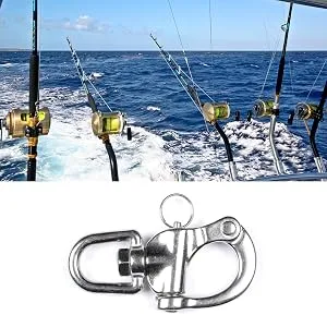 Mxeol Swivel Eye Snap Shackle Quick Release Bail Rigging Sailing Boat Marine Stainless Steel Clip Pair 2-3/4", Silver - securing line connector