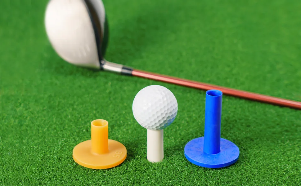 XMWangzi Golf Rubber Tees Practice Training, Driving Putting Chipping Range Mixed Size, Excellent Effect Used with Golf mats and Golf nets, Suitable for Indoor Outdoor Backyard Home Office 5 PCs - Fit most Driving Range Golf Mats!