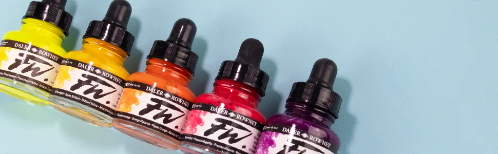 Daler Rowney FW Artists Acrylic Ink 29.5 ML Pot - White - banner 1