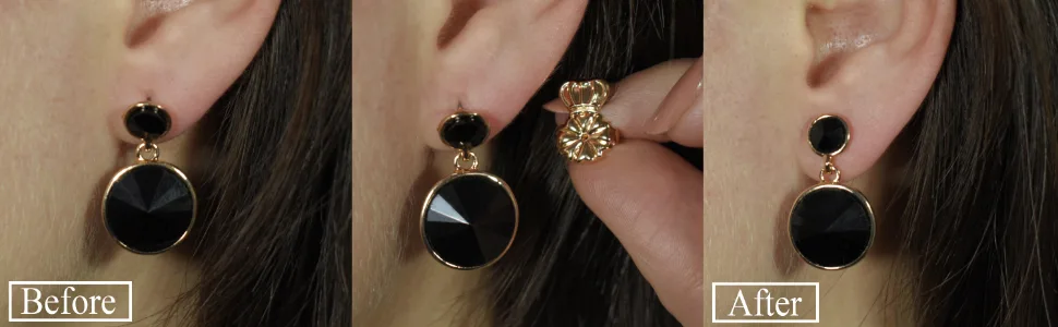 ANCHORA Original Magic Earring Backs for Droopy Ears | Earring Lifters for Heavy Earring | Earing Lifter Backs BAX | Earlobe Secure Clear Miracle - earring lifters