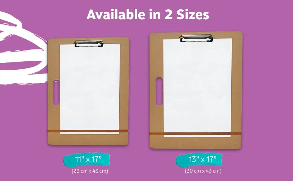 Artlicious Drawing Board - 13 x 17 Sketch Boards with Handle for Drafting Art - Portable Wooden Clipboard for Class or Studio Fit in Artists Tote 13x17 - 2 sizes