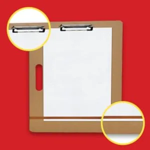 Artlicious Drawing Board - 13 x 17 Sketch Boards with Handle for Drafting Art - Portable Wooden Clipboard for Class or Studio Fit in Artists Tote 13x17 - clip and band