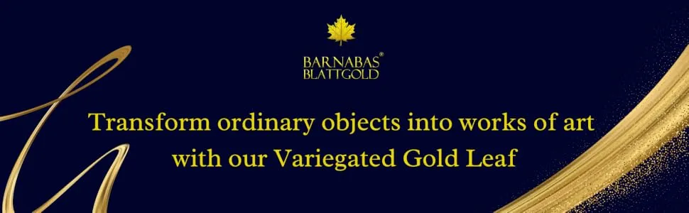 BARNABAS BLATTGOLD Variegated Gold Leaf Sheets Color - Blue - 25 Sheets - 5.5 inches Booklet Loose, 5.5", 25 sheets Variegated - Blue - variegated gold leaf, variegated gold leaf sheets, colorful leafing sheets