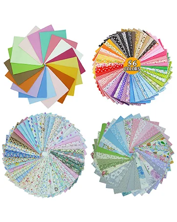 56pcs 9.8" x 9.8" (25cm x 25cm) No Repeat Design Printed Floral Cotton Fabric for Patchwork, Precut Fabric Square for DIY Sewing,Quilting Squares Bundles - cotton fabric