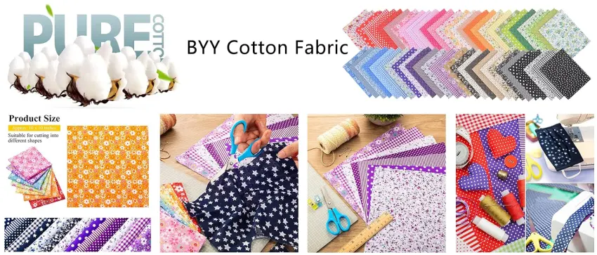 56pcs 9.8" x 9.8" (25cm x 25cm) No Repeat Design Printed Floral Cotton Fabric for Patchwork, Precut Fabric Square for DIY Sewing,Quilting Squares Bundles - Cotton Fabric Square