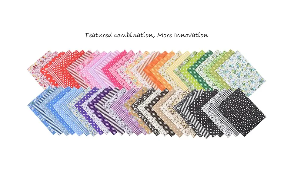 56pcs 9.8" x 9.8" (25cm x 25cm) No Repeat Design Printed Floral Cotton Fabric for Patchwork, Precut Fabric Square for DIY Sewing,Quilting Squares Bundles - Cotton Fabric Squares
