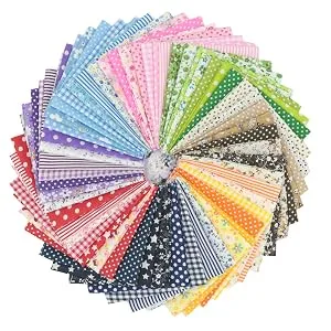 56pcs 9.8" x 9.8" (25cm x 25cm) No Repeat Design Printed Floral Cotton Fabric for Patchwork, Precut Fabric Square for DIY Sewing,Quilting Squares Bundles - fabric squares bundle
