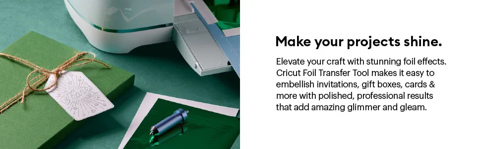 Cricut Foil Transfer Kit, Includes 12 Foil Transfer Sheets, 3 Cricut Tools in 1 with Interchangeable Tips (Fine, Medium & Bold), Tool Housing & Adhesive Tape, For Cricut Maker & Explore Machines - cricut
