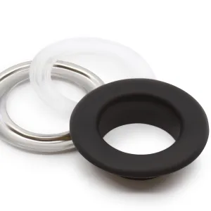 Dritz 740-1-T Fashion Grommet Kit with Tools, Black, 1/2-Inch 8-Sets Grommet Kit with Tools Black - image