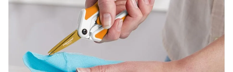 Fiskars Scissors 190520-1001 Titanium Micro-Tip Easy Action Scissors, 6 Inch, Orange Orange/White - product information 1