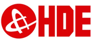HDE Diamond Tester Pen High Accuracy Professional Jeweler for Novice and Expert - Red circle containing two half rings interlocked followed by the company name HDE