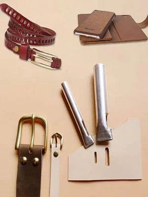 IRISFLY 8 Pcs Leather Oval Hole Punch Set Belt Hollow Punching Leather Craft Oblong Punch for Belt Watch Band DIY Leather Working - product information 5