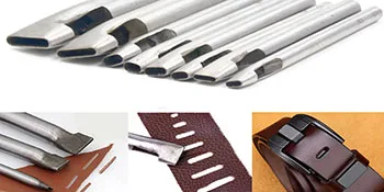 IRISFLY 8 Pcs Leather Oval Hole Punch Set Belt Hollow Punching Leather Craft Oblong Punch for Belt Watch Band DIY Leather Working - product information 6