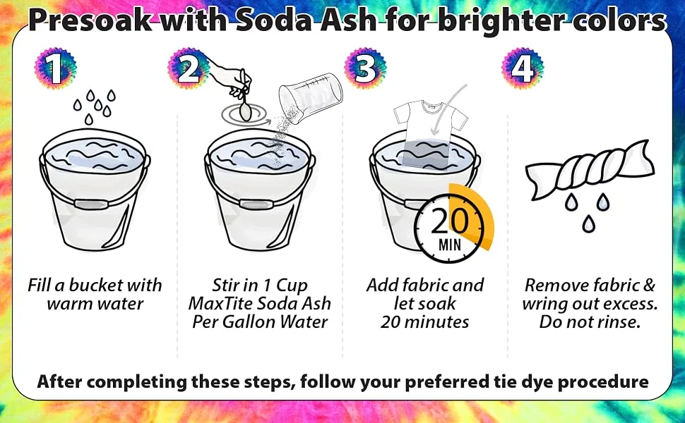 Soda Ash Lite (2 lbs) - 100% Pure Sodium Carbonate - Washing Soda, Tie Die, pH Increaser, and More - HDPE Container w/Resealable Child Resistant Cap - Instructions for using soda ash lite