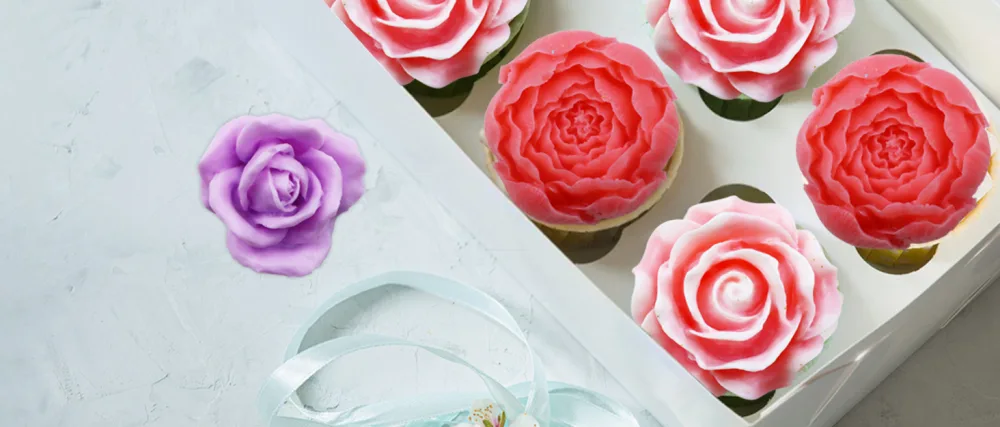 6Pcs 3D Flower Silicone Molds Set, Bloom Rose Silicone Molds for Soap Making ,Peony Molds for Handmade Chocolate, Cupcake, Dessert Decoration (6Pcs A) - product information 1