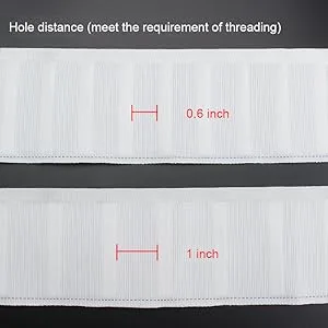 MJMP Pleat Tape for Curtain Heading Vintage Style Small Size(10Yard,White) white 2.8in X 10Yard - Fold hole distance