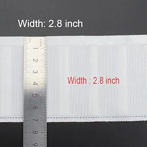 MJMP Pleat Tape for Curtain Heading Vintage Style Small Size(10Yard,White) white 2.8in X 10Yard - Fold width