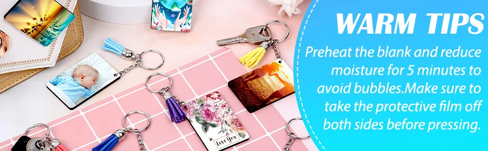 Sublimation Keychain Blanks Bulk modacraft 120Pcs Sublimation Keychain Blanks Set with Rectangle Sublimation Blanks, Keychain Tassels, Keychain Rings and Jump Rings for DIY Keychain Crafting 120Pcs Rectangle - warm