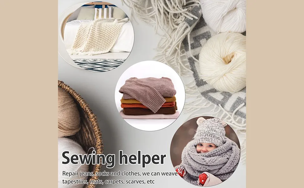 Nyidpsz Small Weaving Loom Kit with 14 Hooks Portable Mini Darning Loom Speedweve Type Weave Tool Beginners Quickly Mending Loom Machine DIY Weaving Repair Tool for Jeans Socks and Clothes - DIY Weaving Repair Tool