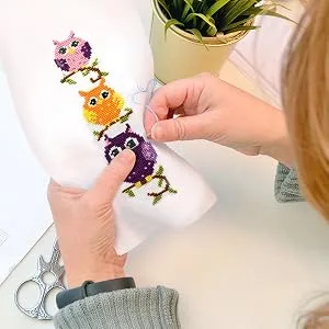 Povitrulya Counted Cross Stitch Kit - DIY Kits for Adults or Kids - Funny Embroidery Bookmark - Easy to Use - Craft Collection - Owls - stitching bookmark hand-made gift