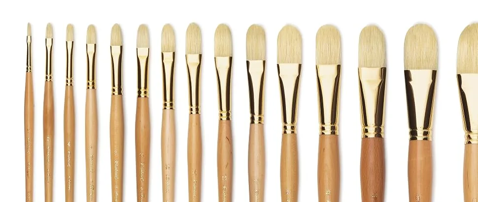 Raphael D'Artigny 3592 Interlocked White Bristle Brush, Filbert, 18 18 White - raphel