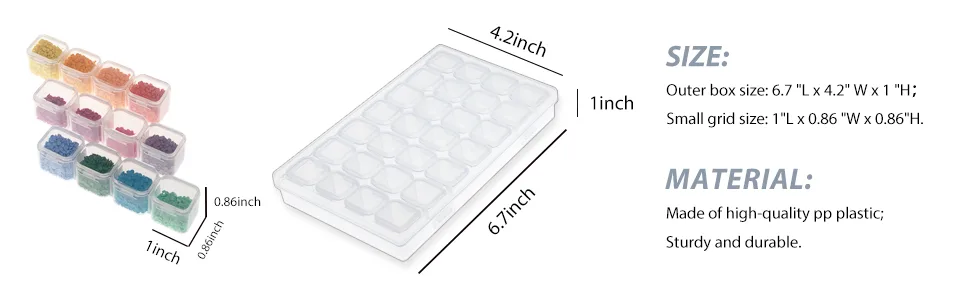 SGHUO 168 Slots 6pcs 28 Grids Diamond Painting Boxes Plastic Organizer, Bead Organizer transparent - SGHUO