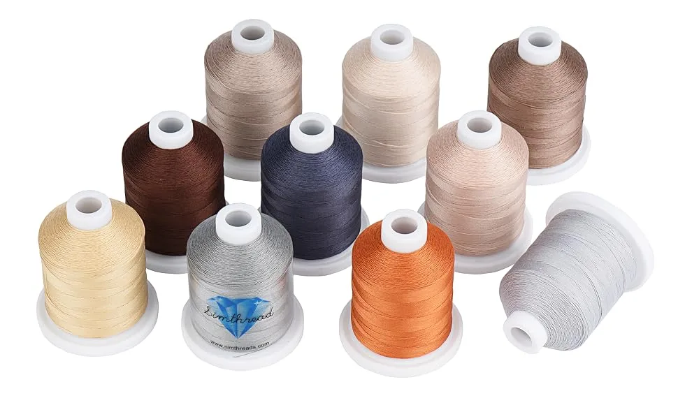 800 Yards Each 10 Neutral Colors Cotton Quilting Thread for Hand or Machine Embroidery Sewing Quilting Piecing Applique etc - simthread 30 weight cotton quilting embroidery sewing thread Applique piecing thread 800 yards