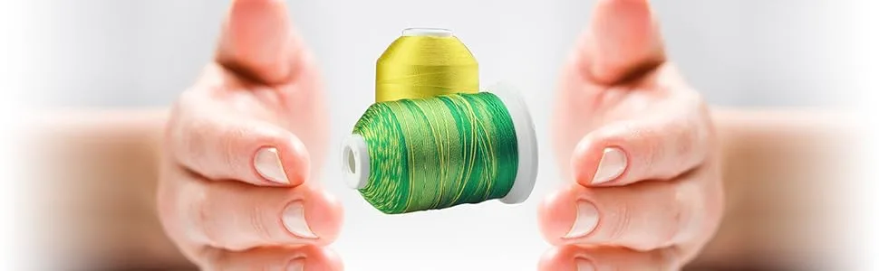 Simthread 6 Polyester White Machine Embroidery Threads 1000M(1100Yards) for Brother, Babylock, Janome, Pfaff, Singer, Bernina and Other Home Machines (White) - Banner