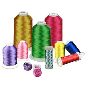 Simthread 6 Polyester White Machine Embroidery Threads 1000M(1100Yards) for Brother, Babylock, Janome, Pfaff, Singer, Bernina and Other Home Machines (White) - Poly Thread