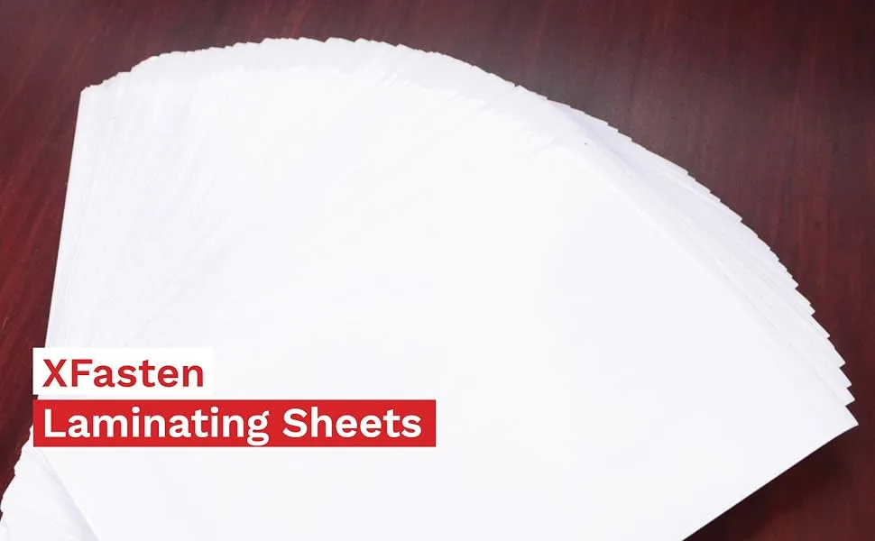 XFasten Self-Adhesive Laminating Sheets, 9 x 12 Inches (50-Pack), 4.76 Thickness (50-Pack) 9-Inches x 12-Inches - Laminating Sheets