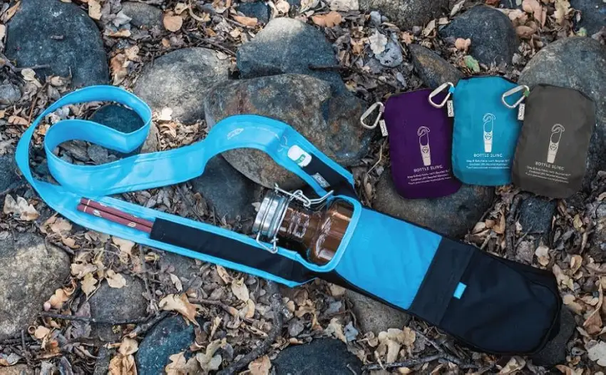ChicoBag rePETe Water Bottle Sling | Recycled Water Bottle Carrier with Strap | Eco Friendly | Aquamarine Pack of 1 Aquamarine - bottle sling