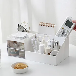 Multifunction Desk Organizer, BREIS Makeup Storage for Eyeshadows, Concealers, Powders, Nail Polish,9.65x 4.8x 3.67 (White) - Makeup organizer