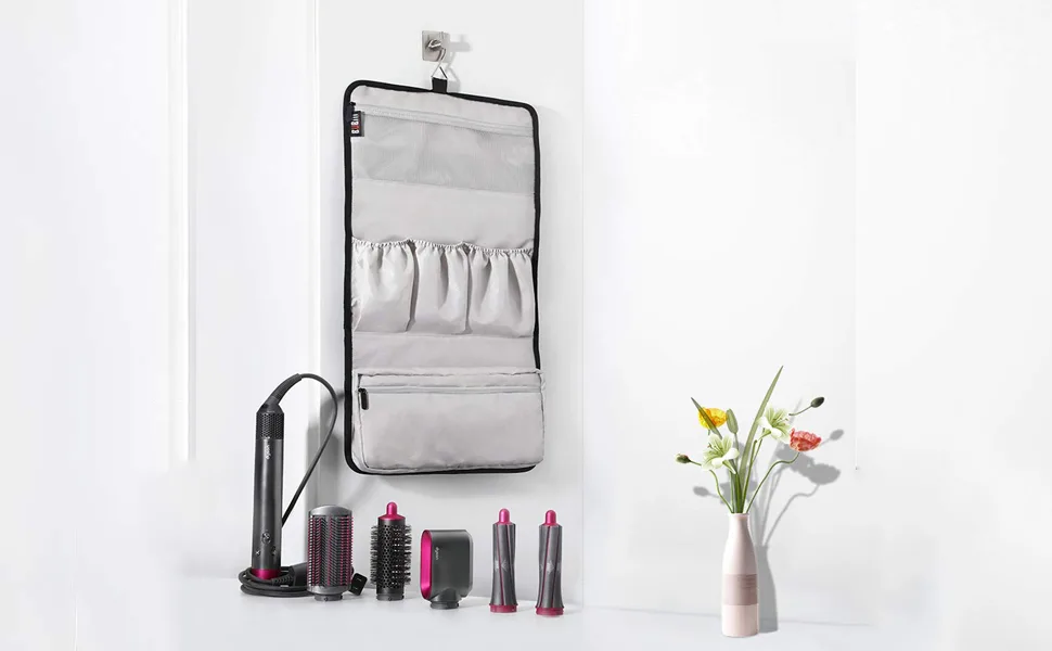 BUBM Travel Case Carrying Case Portable Storage Bag Roller Hanging Bag Organizer for Dyson Airwrap Styler,Shark Flexstyle Air Styling & Drying System,Black - dyson airwrap bag