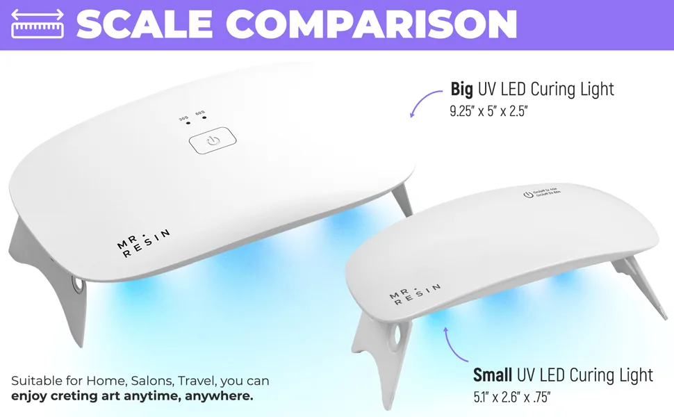 Extra Large Size Portable Fast Curing UV LED Curing Light UV Light for Nails and UV Resin XL light - large light comparison