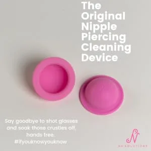 SN Solutions Nipple Piercing Cleaner - Nipple Piercing Aftercare for Use with Saline Solution Spray or Other Piercing Cleaning Solution - Nipple Piercing Kit for Women Black - Original Device