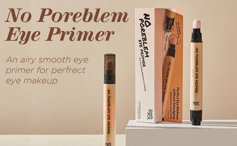TOUCH IN SOL No Poreblem Eye Primer - Eyeshadow Primer with Push Click Pen and Sponge Tip - Long-Lasting Eyeshadow Base without Smudging and Creasing, 0.14 fl.oz. - product information 12