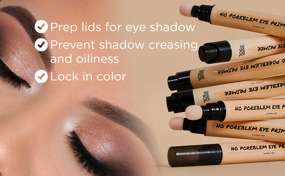 TOUCH IN SOL No Poreblem Eye Primer - Eyeshadow Primer with Push Click Pen and Sponge Tip - Long-Lasting Eyeshadow Base without Smudging and Creasing, 0.14 fl.oz. - product information 13