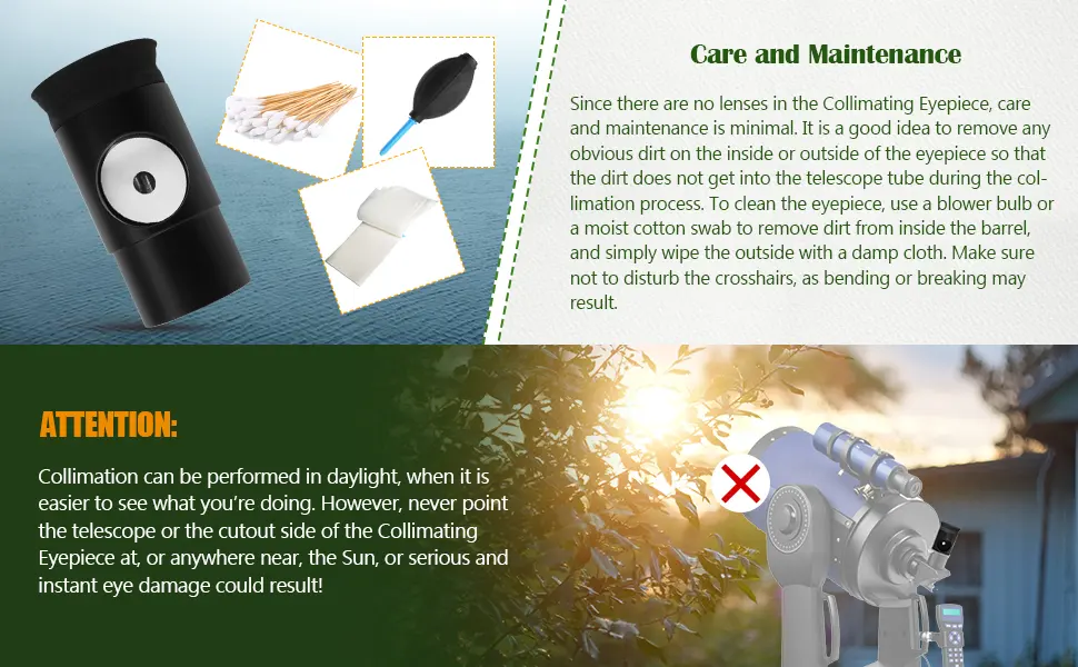 Astromania 1.25Inch Metal Collimating Cheshire Eyepiece Without Laser for Newtonian Reflector Telescope - Short Version - eyepiece7
