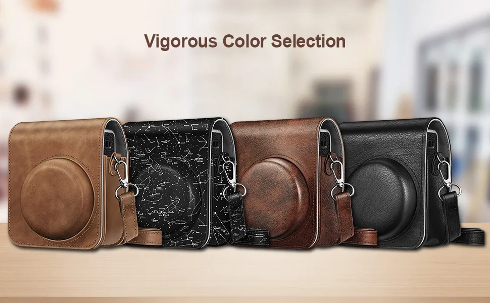 Fintie Protective Case for Fujifilm Instax Mini 40 Instant Camera - Premium Vegan Leather Bag Cover with Removable Adjustable Strap, Vintage Brown - ACAN001-4