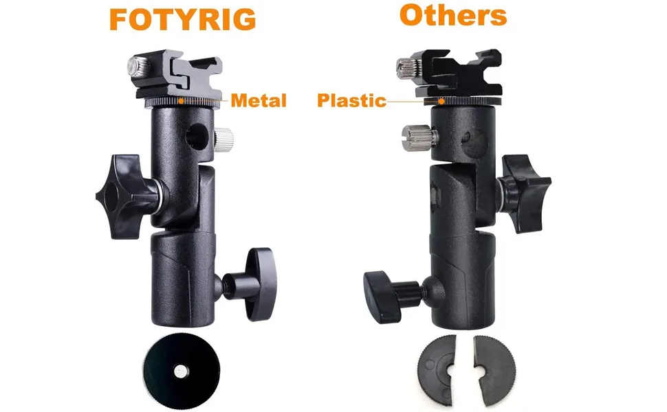 FOTYRIG Camera Speedlite Mount Flash Stand Bracket Umbrella Mount Holder Shoe Mount Compatible with Nikon Pentax Olympus Nissin Metz and Other Speedlite Flashes E Type-2 Pack - camera shoe mount