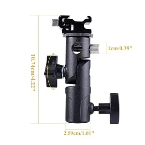 FOTYRIG Camera Speedlite Mount Flash Stand Bracket Umbrella Mount Holder Shoe Mount Compatible with Nikon Pentax Olympus Nissin Metz and Other Speedlite Flashes E Type-2 Pack - flash speedlite